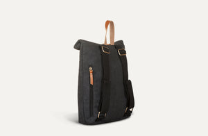 Burban mini rolltop black with a zip back pocket